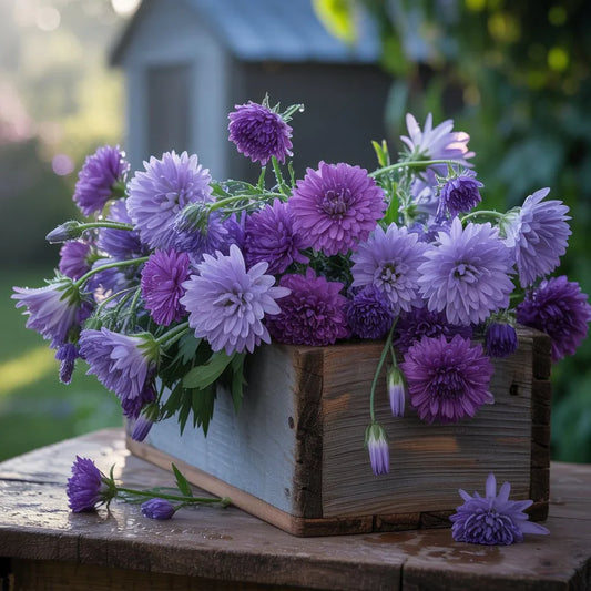 Close-up of vibrant purple flowers symbolizing elegance and royalty, perfect for gardens and Black Petals’ bouquet inspirations.