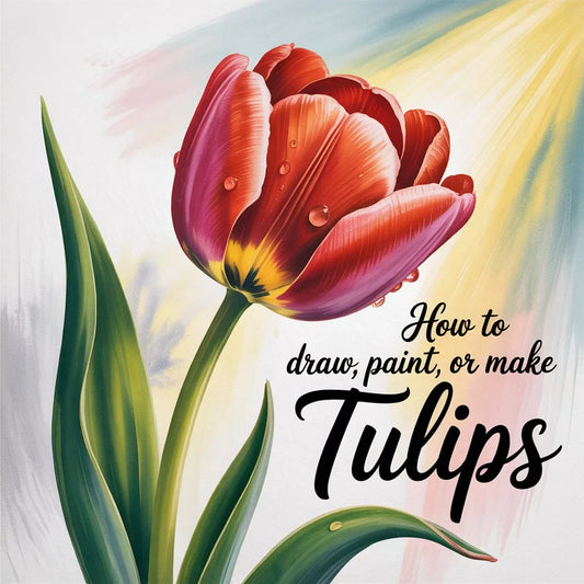 DIY guide showing how to draw, paint, and craft tulip flowers with simple steps for creative home or gift projects.