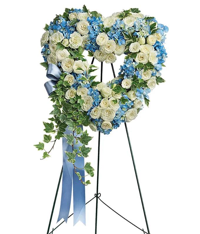 Heartfelt Serenity Funeral Spray - Black Petals