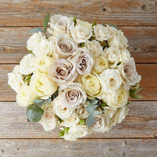 Parisian Petals in Linen Hues - Black Petals