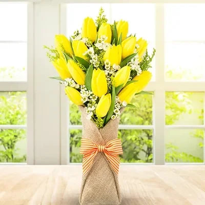 Yellow Tulip Love - Black Petals