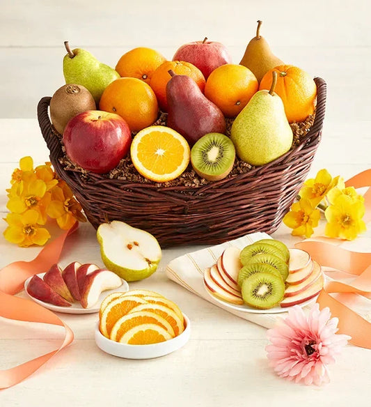 Spring Celebrations Premium Fruits Gift Basket - Black Petals