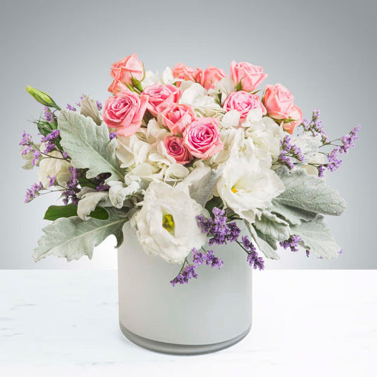 White Spring Garden Bouquet - Black Petals