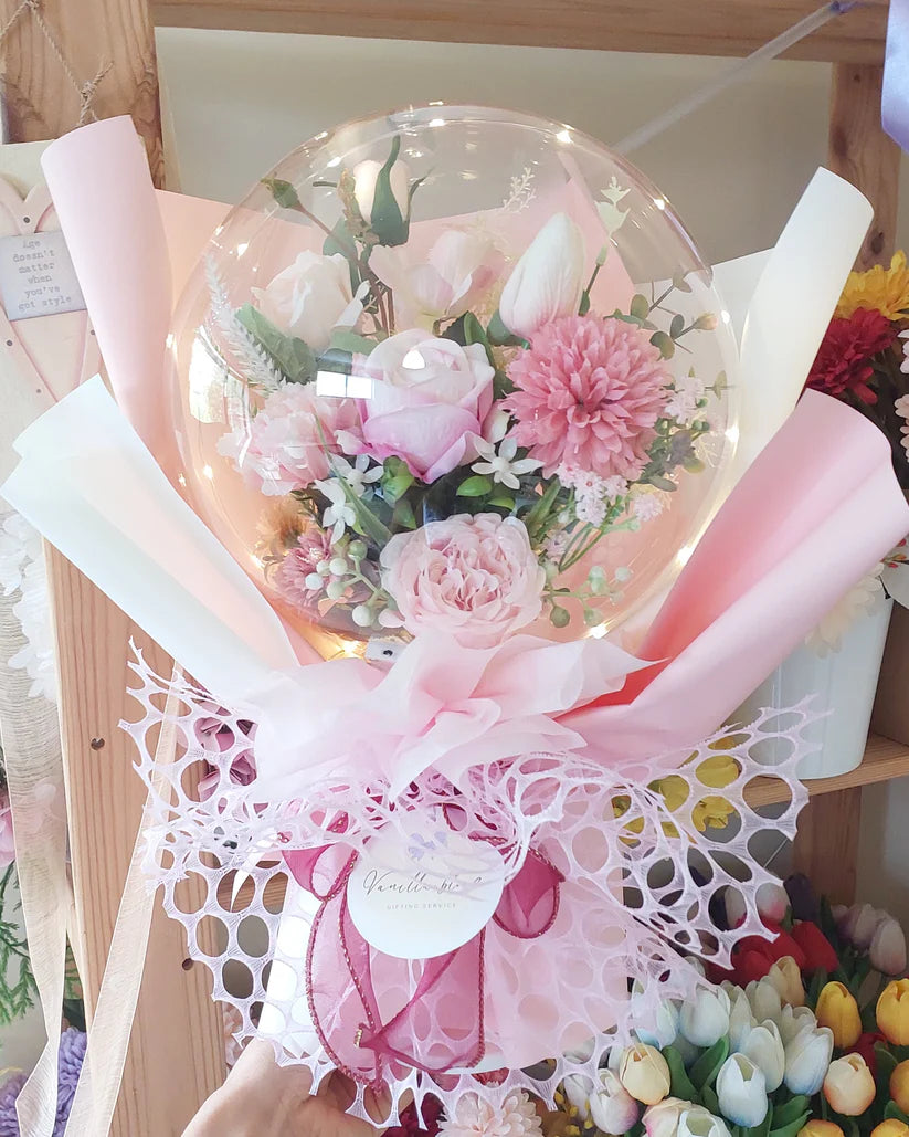 Blushing Pink Flower Balloon Bouquet