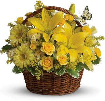 Basket Full of Wishes Spring Bouquet - Black Petals
