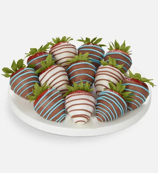 Happy Father’s Day Dipped Strawberries - USA - Black Petals