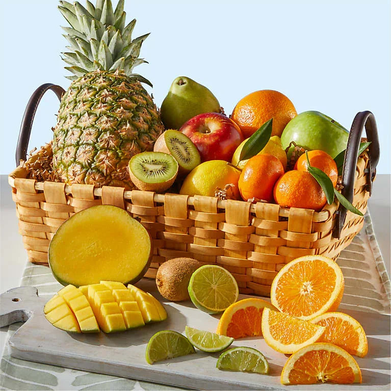Tropical Fruits Gift Basket - Black Petals