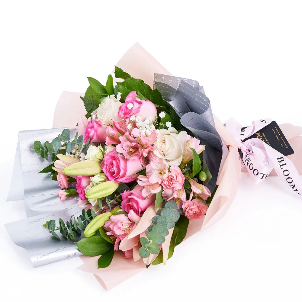 Pastel Dreams Mixed Rose Bouquet - Black Petals