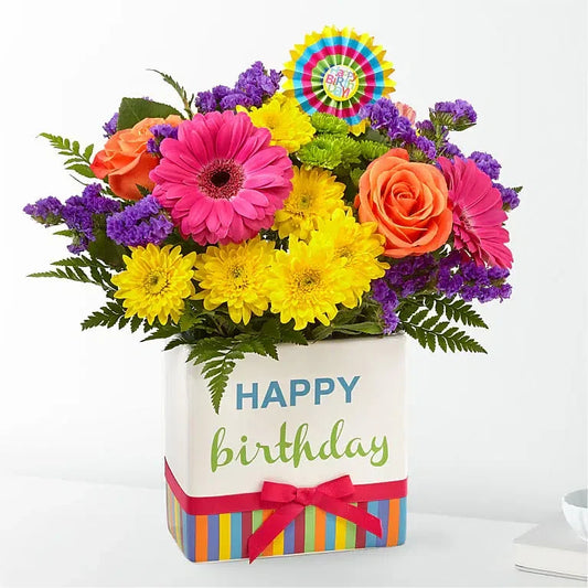 Birthday Brights Bouquet - Black Petals