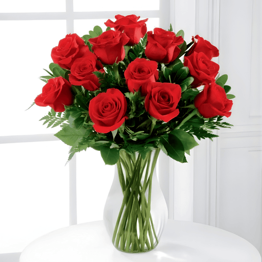 Beautiful Vased Roses - Black Petals