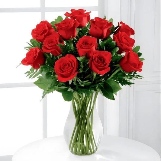 Beautiful Vased Roses - Black Petals