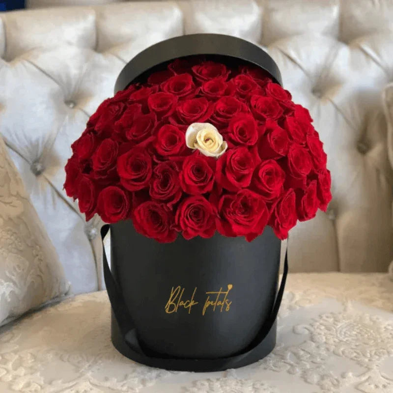 Black Petals Anniversary Red Rose Box - Black Petals