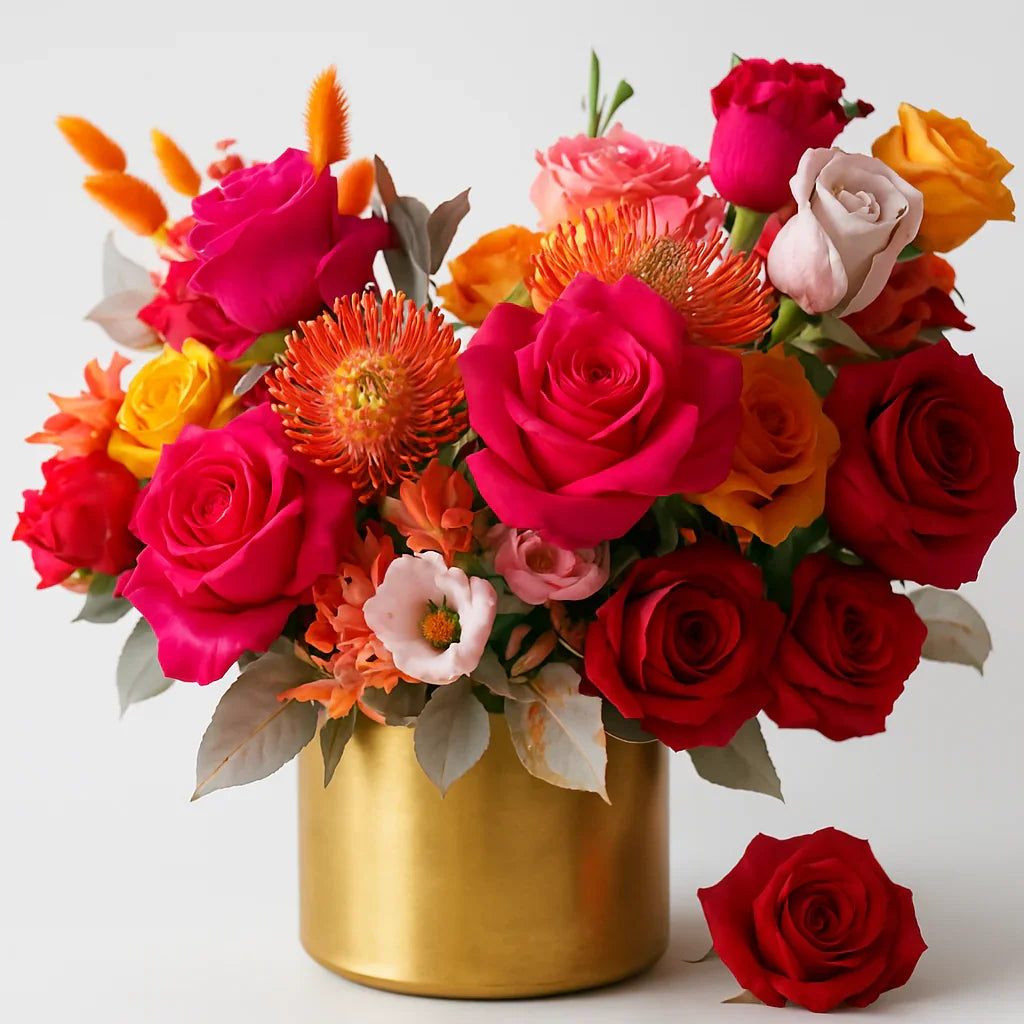 Hot Pink Elegance - Black Petals