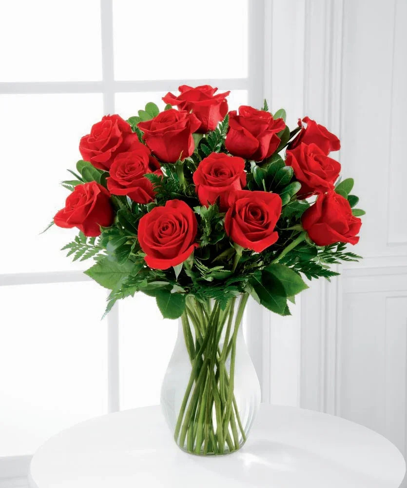Beautiful Vased Roses - Black Petals