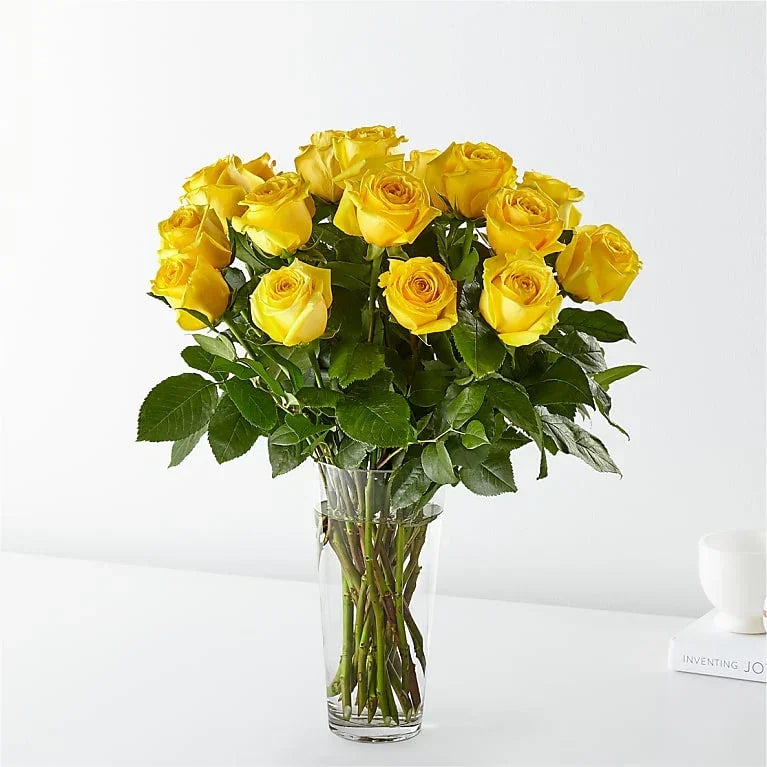 Long Stem Yellow Rose Bouquet - Black Petals