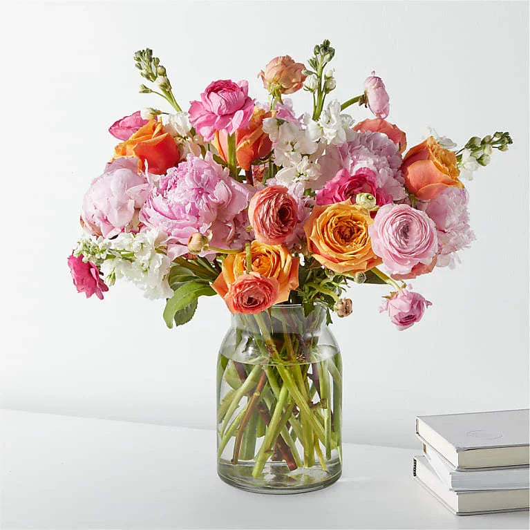 Peony & Ranunculus Garden Bouquet - Black Petals