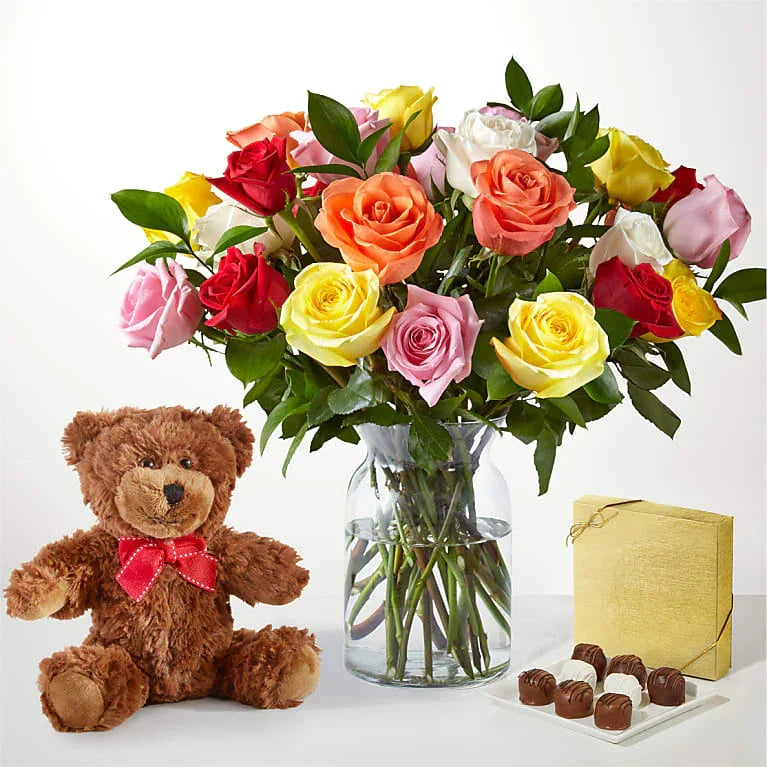 Mixed Roses Gift Sets - Black Petals
