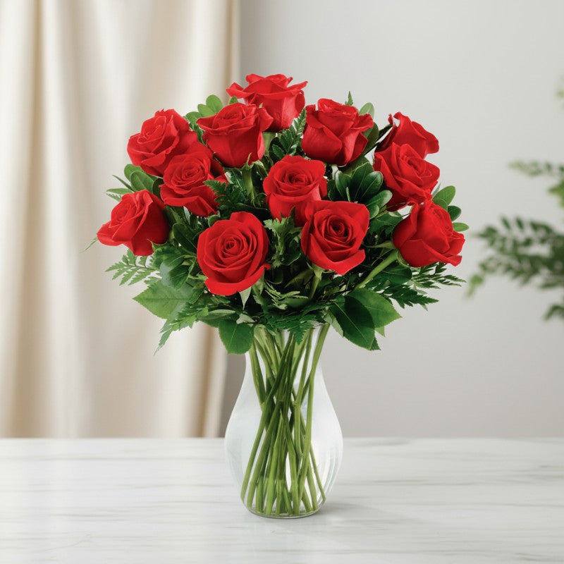 Fifty Long Stem Red Roses - Black Petals