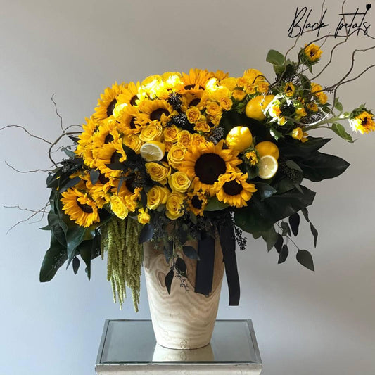 Golden Radiance - Black Petals