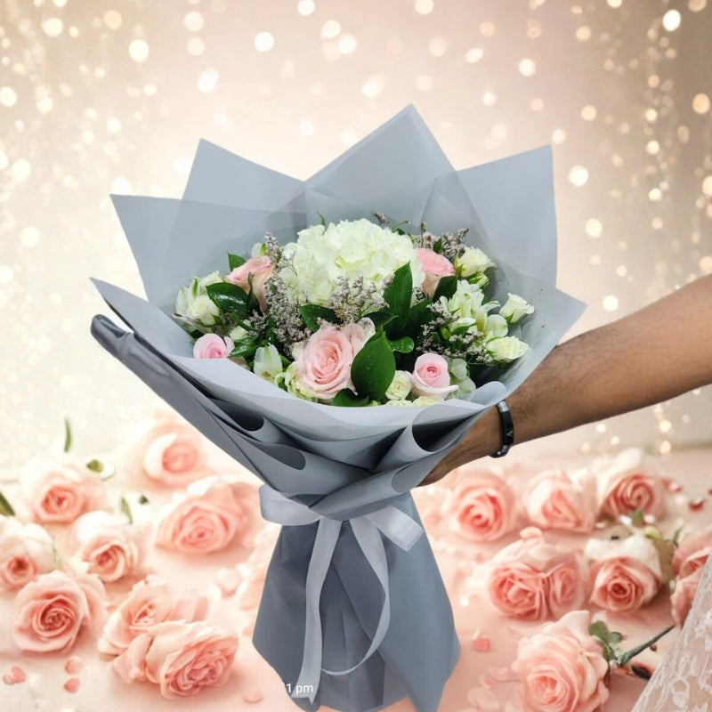 Elegant White Blush Floral Bouquet