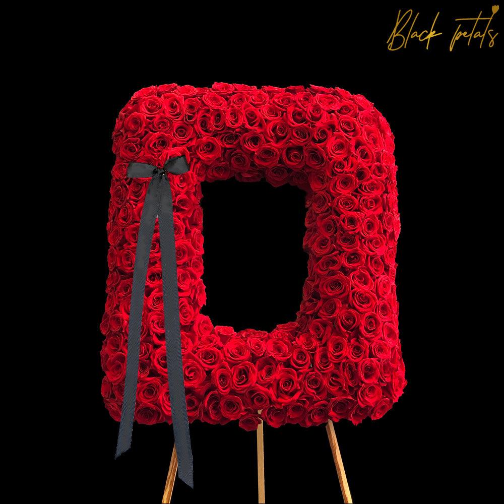 Red Rose Frame - Black Petals