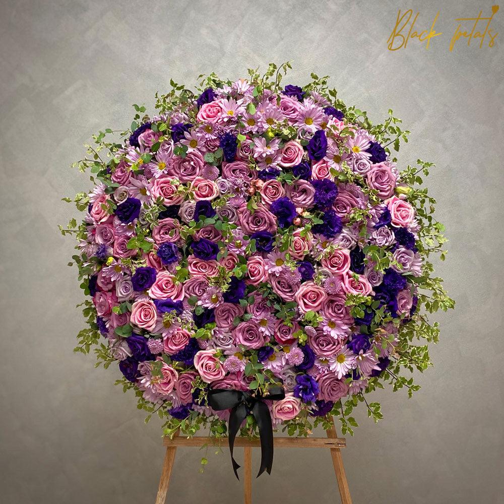 Treasured Memories Round BP Sympathy - Black Petals