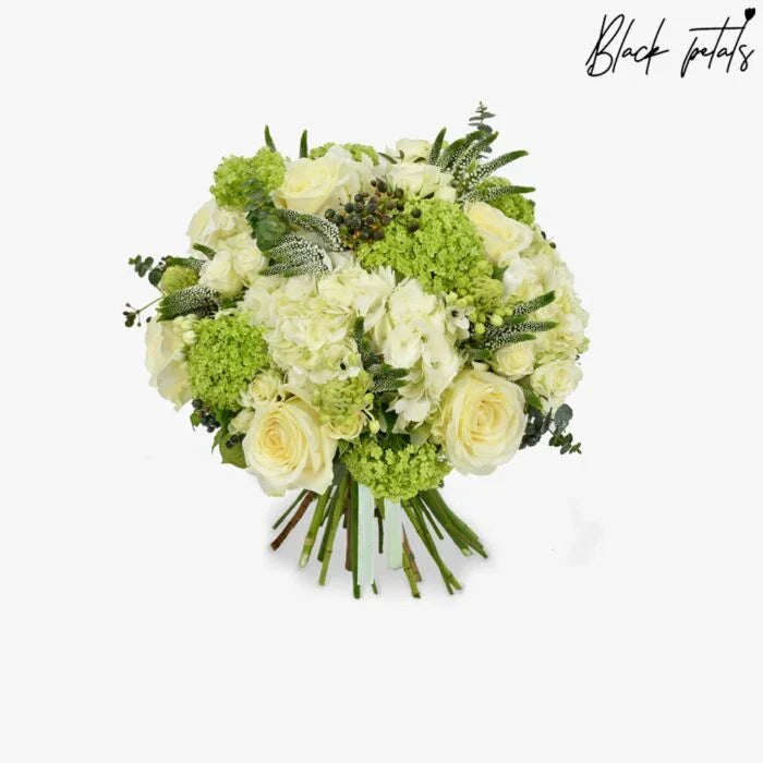 Graceful In White - Black Petals