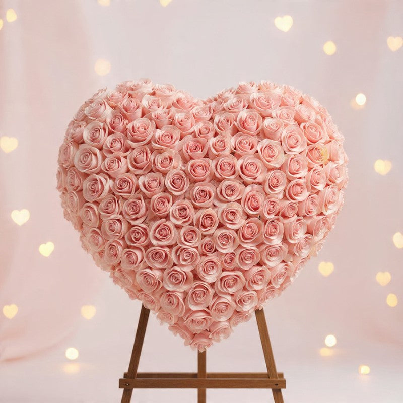 Pink Heart - Black Petals