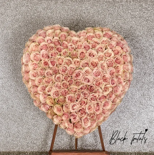 Pink Heart - Black Petals