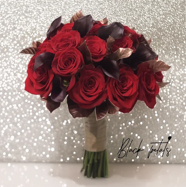 Red Rose Bouquet - Black Petals
