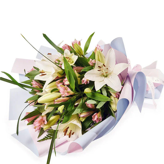 Summer Splash Lily Bouquet - Black Petals