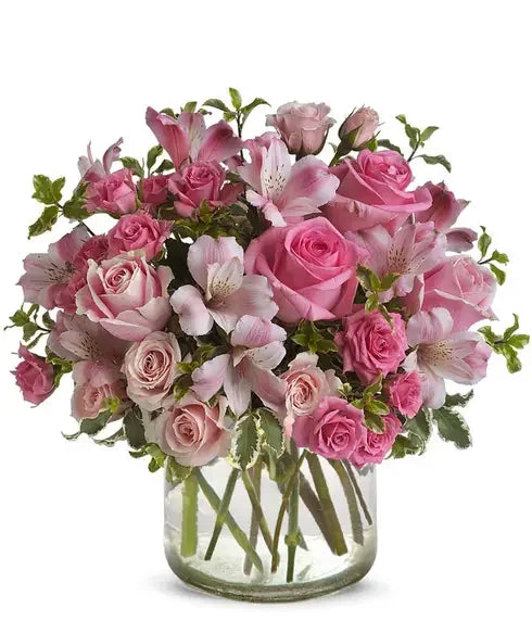 Elegant Pink Anniversary Blooms - Black Petals