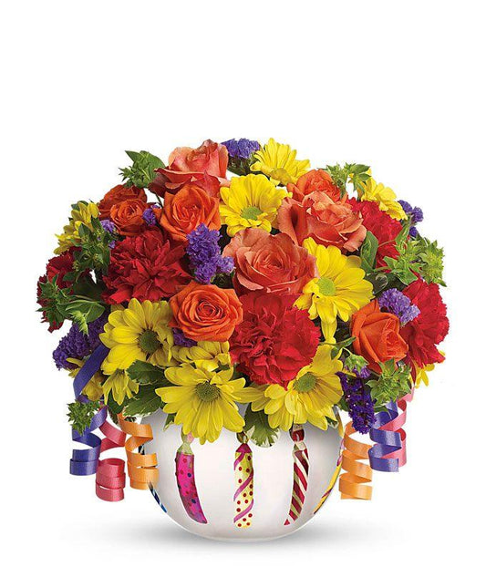 Brilliant Birthday Blooms Bouquet - Black Petals