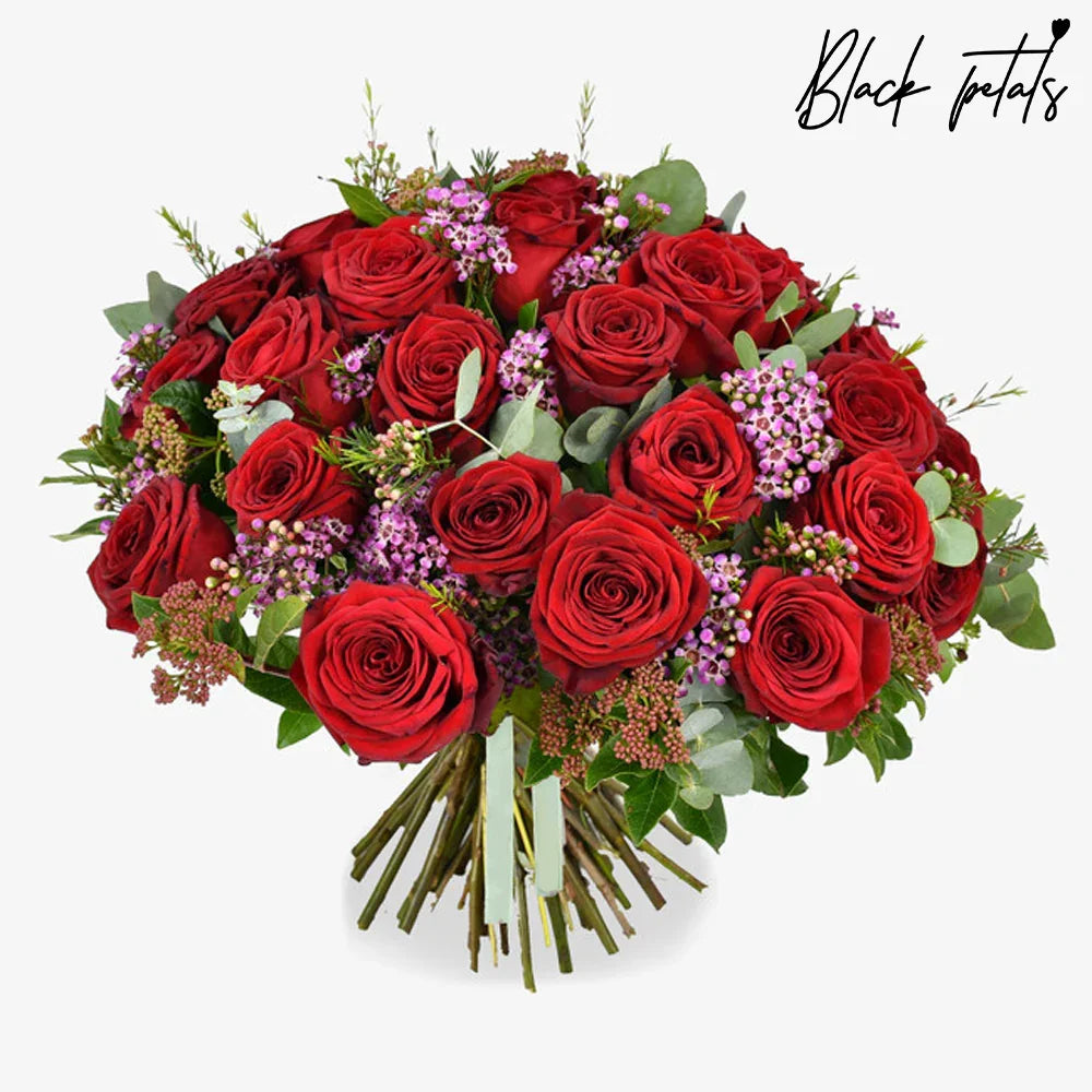 Three Dozen Red Roses - Black Petals