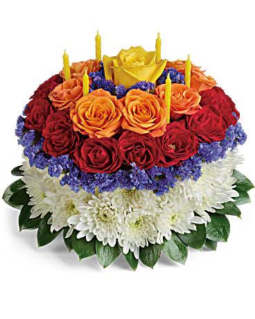 Granted Wishes Birthday Cake Bouquet - Black Petals