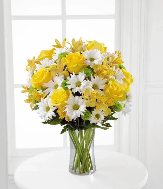 Sunny Sentiment Birthday Bouquet - Black Petals