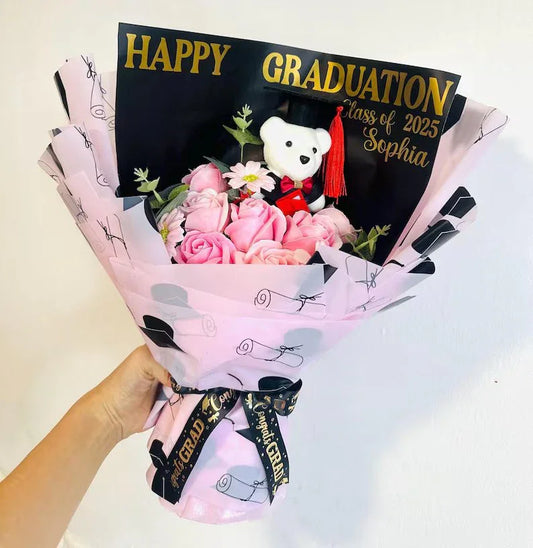 Graduation Bouquet - Black Petals