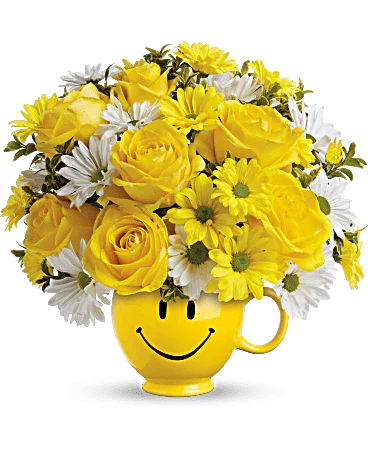 Black Petal's Be Happy Bouquet with Roses - Black Petals
