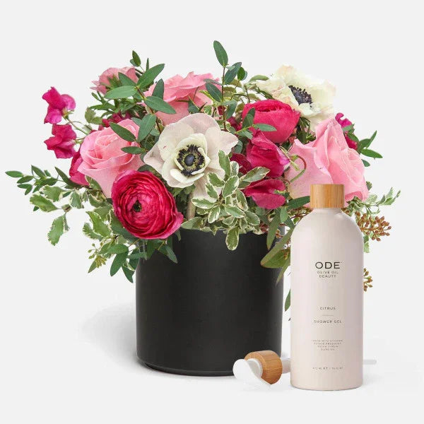 Pretty in Pink + ODE Shower Gel & Bubble Bath - Black Petals
