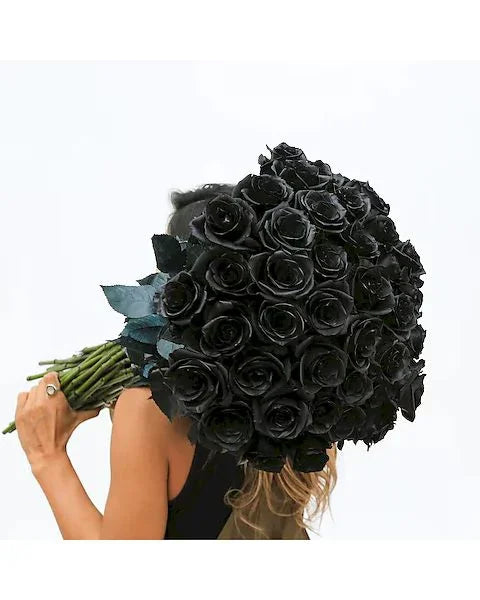 Black Rose Bouquet - Black Petals - Black Petals