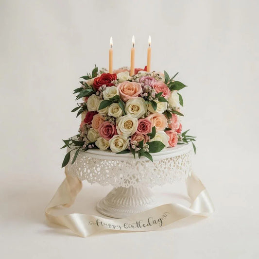 How to Make a Birthday Cake Out of Fresh Flowers - Black Petals