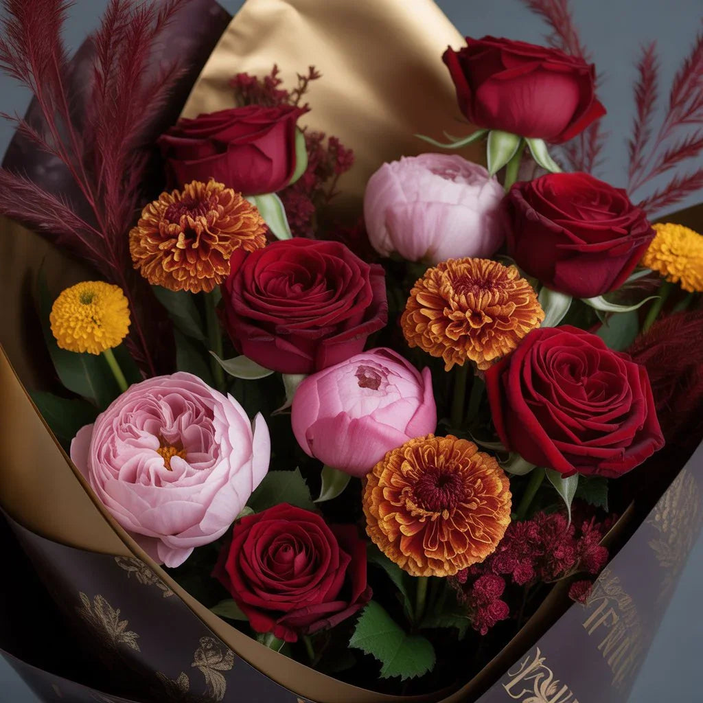 Romantic fall and Valentine flowers that symbolize love by Black Petals Manhattan florist NYC