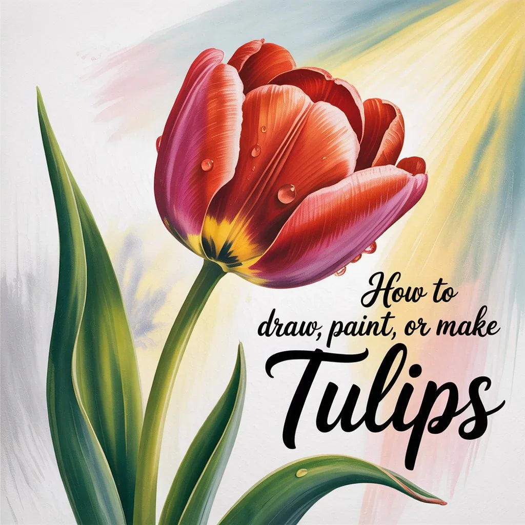 DIY guide showing how to draw, paint, and craft tulip flowers with simple steps for creative home or gift projects.