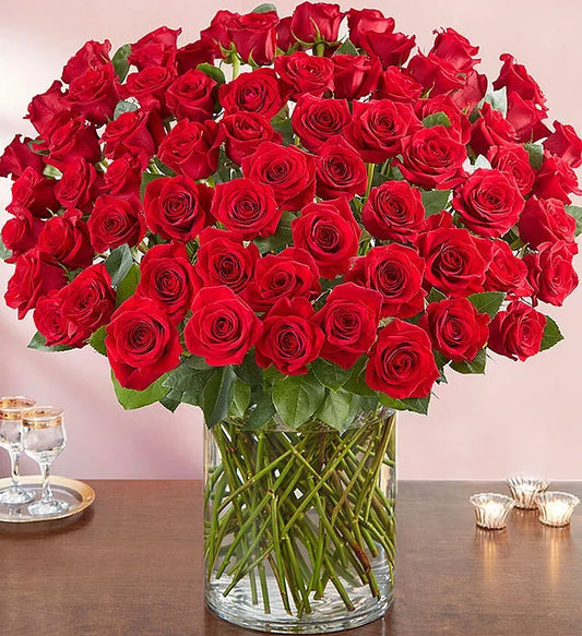 Wonderful 100 Premium Long Stem Red Roses - Black Petals