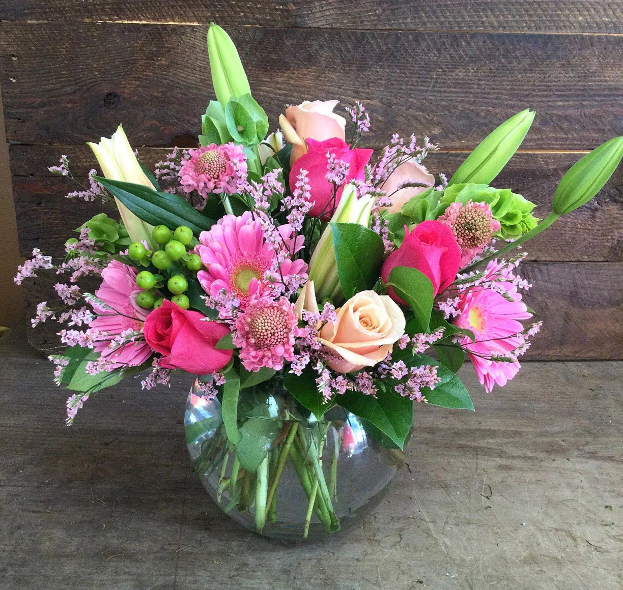 Blush Peony & Pink Peony Bouquet - Black Petals