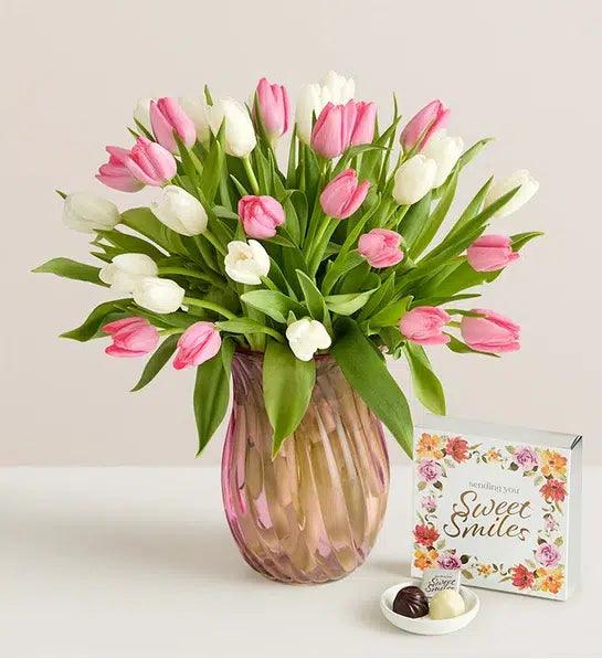 Sweet Spring Tulip Bouquet - Black Petals