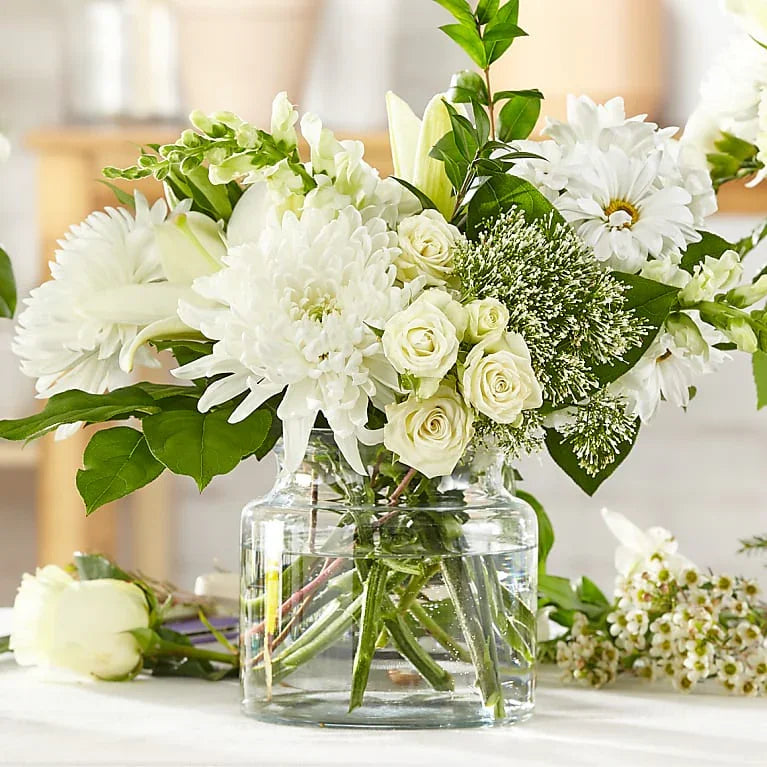 Ivory Elegance – A Signature Arrangement - Black Petals
