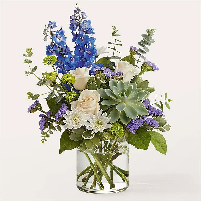Cerulean Waves Bouquet - Black Petals