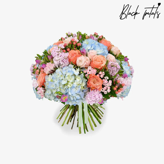 Blue Dawn Bouquet - Black Petals