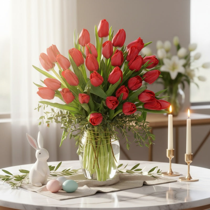 Cherry Red Tulips Bouquet